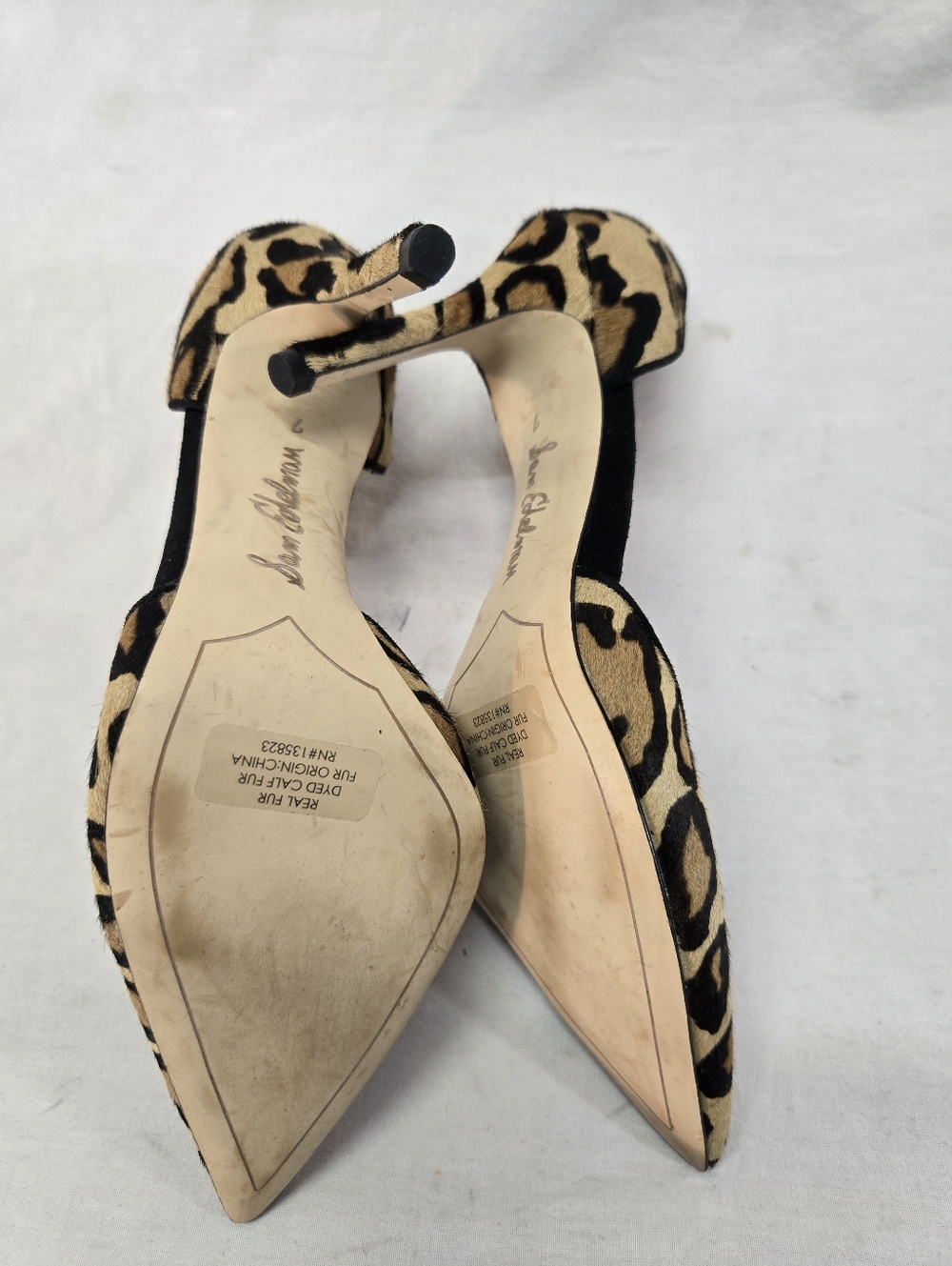 Sam Edelman Women's Size 7 'Delilah' Calf Hair d'Orsay Pumps Leopard Print Heels - Picture 5 of 5